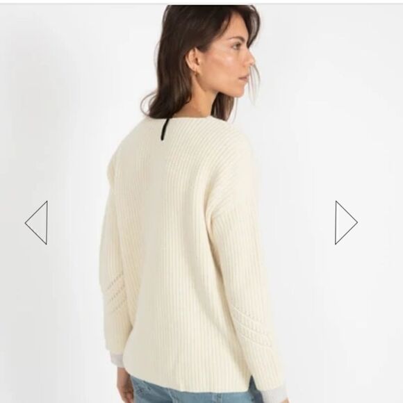 ASKK NY 100%Merino Wool Ladies Offwhite/Cream Sweater Size 2 - Picture 6 of 9